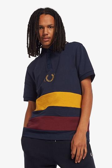 Dark Grey Fred Perry Short Sleeve Rugby Men's Shirts | PH 1527VRWD